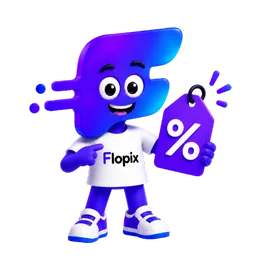 Mascotte Flopix présentant le mois offert au filleul